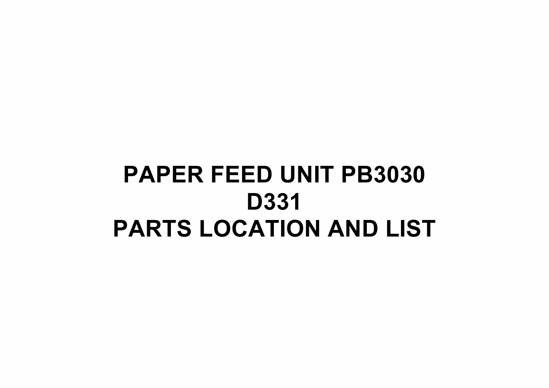 RICOH Options D331 PAPER-FEED-UNIT-PB3030 Parts Catalog PDF download-1